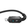 USB-A uz Lightning kabelis Baseus P10355802111-00 — 1 m, 5V/2.4A, USB PD, aramīda šķiedra, melns