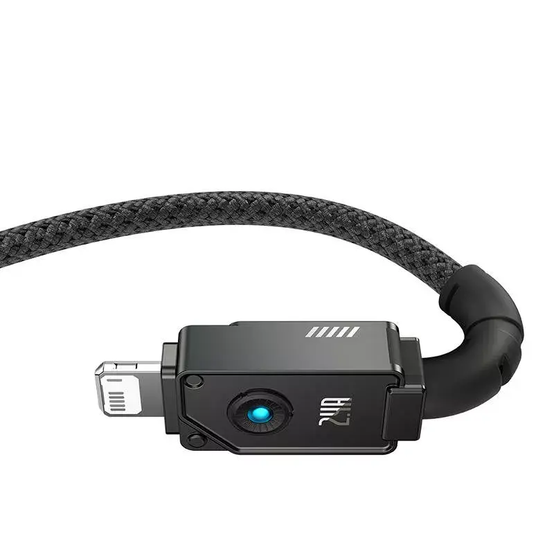 USB-A uz Lightning kabelis Baseus P10355802111-00 — 1 m, 5V/2.4A, USB PD, aramīda šķiedra, melns