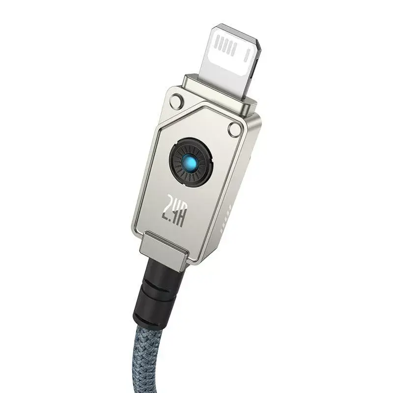 USB A–Lightning kabelis Baseus 1 m 5 V 2,4 A balts, USB PD, 480 Mbit/s