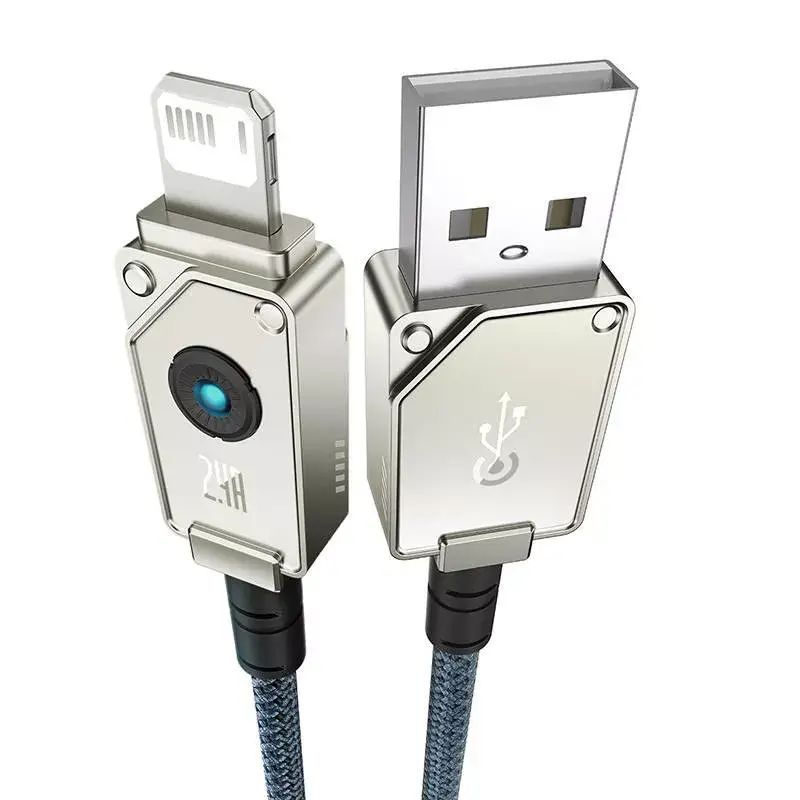 USB A–Lightning kabelis Baseus 1 m 5 V 2,4 A balts, USB PD, 480 Mbit/s