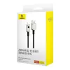 USB A–Lightning kabelis Baseus 1 m 5 V 2,4 A balts, USB PD, 480 Mbit/s