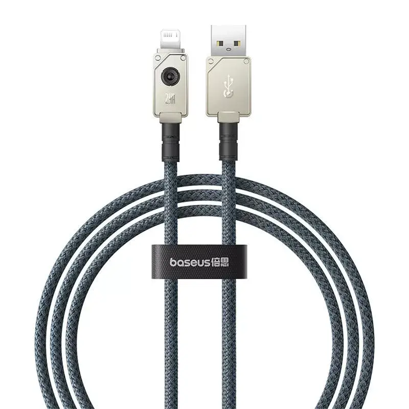 USB A–Lightning kabelis Baseus 1 m 5 V 2,4 A balts, USB PD, 480 Mbit/s