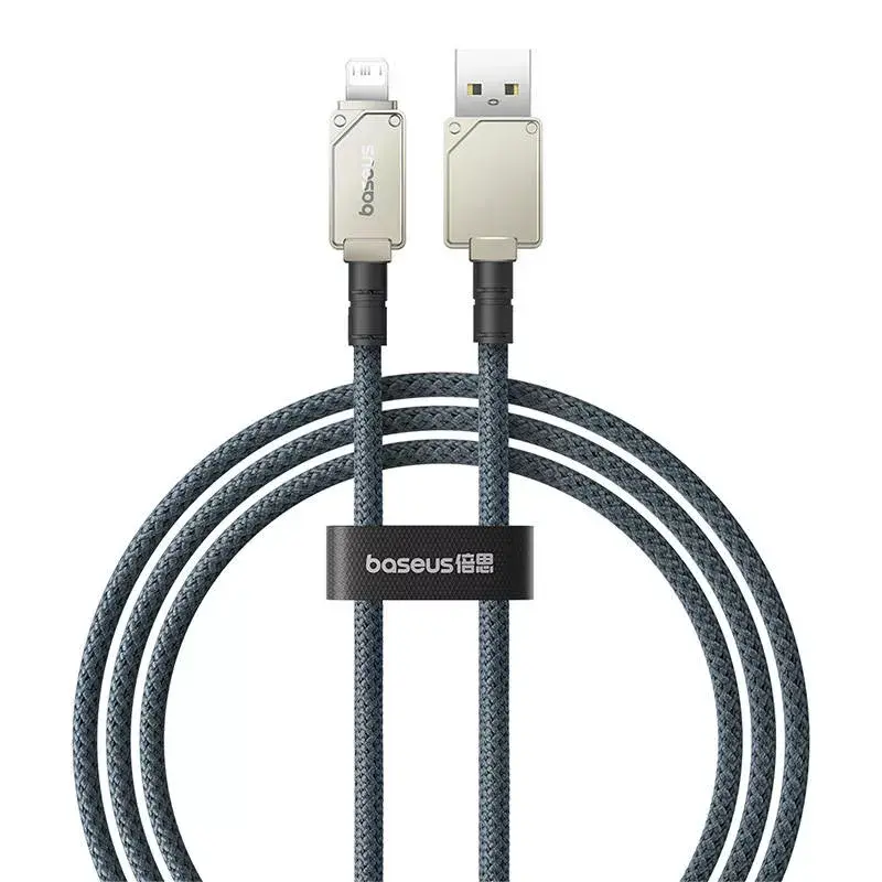 USB A–Lightning kabelis Baseus 1 m 5 V 2,4 A balts, USB PD, 480 Mbit/s