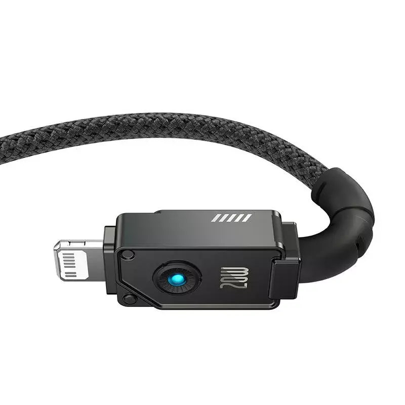 USB-C uz Lightning kabelis Baseus Unbreakable 1m 20W — Aramidšķiedra, 480 Mbit/s, melns