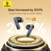 True Wireless in-ear headset Baseus 35 True — Bluetooth 5.3, ANC, 8 h atskaņošanas (ANC izslēgts), 65 h ar ietveru, 800 mAh ietvere, USB-C, melna