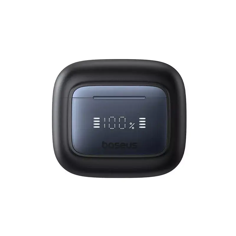 True Wireless in-ear headset Baseus 35 True — Bluetooth 5.3, ANC, 8 h atskaņošanas (ANC izslēgts), 65 h ar ietveru, 800 mAh ietvere, USB-C, melna