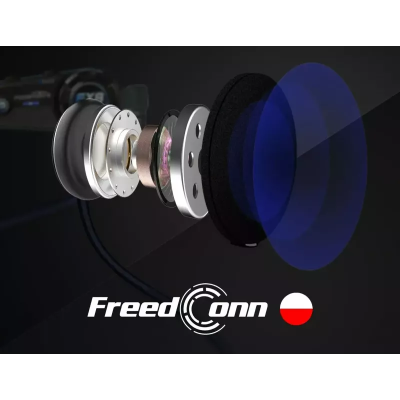 Austiņas FreedConn T-MAX S V4 PRO SINGLE — Bluetooth 5.1, intercoms līdz 1000 m, FM radio, 11 h sarunu laiks, LiPo 500 mAh