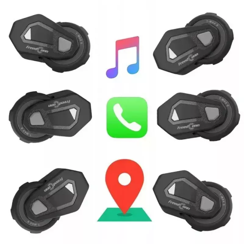 Austiņas FreedConn T-MAX S V4 PRO SINGLE — Bluetooth 5.1, intercoms līdz 1000 m, FM radio, 11 h sarunu laiks, LiPo 500 mAh