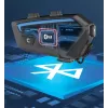 Motociklu sakaru austiņas FreedConn FX melnā krāsā — Bluetooth 5.0, IP67, diapazons 2000 m, 30 h sarunu laiks