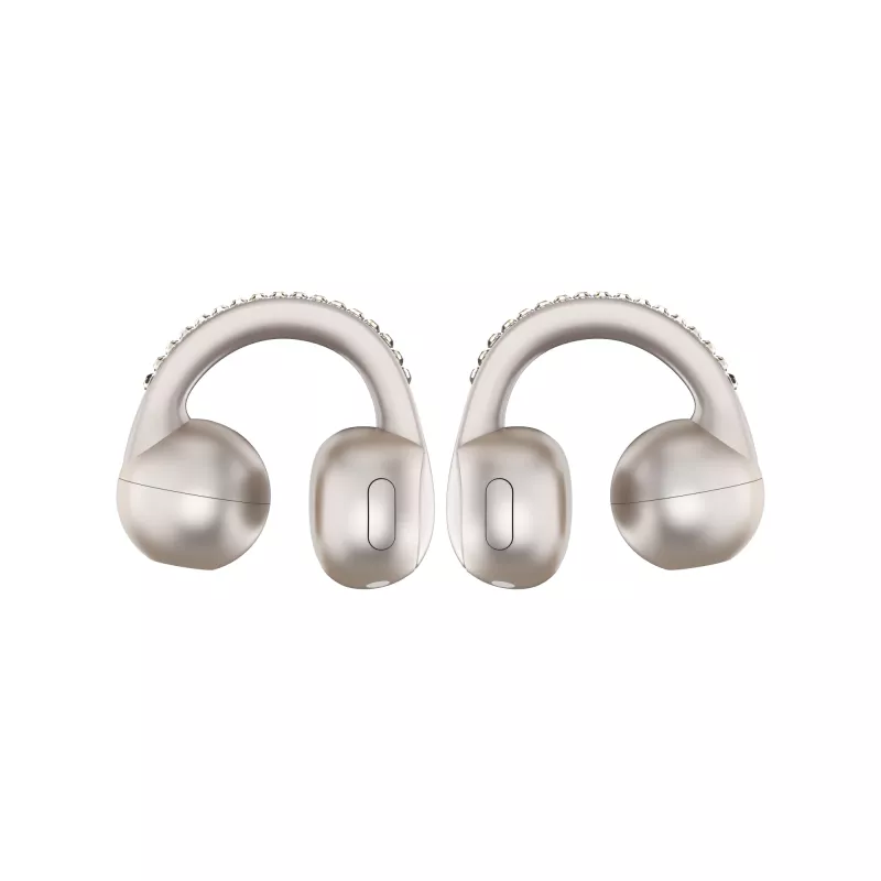 Austiņas Motorola Moto Buds Loop Bluetooth auss skava binaurālās, Dolby Atmos, Bluetooth 5.0, ANC, 8 h atskaņošana, uzlādes futrālis 520 mAh, bēšs