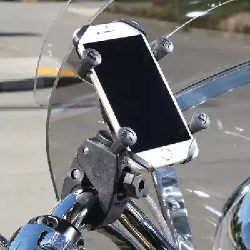 RAM Mounts X-Grip tālruņa stiprinājums ar zema profila Tough-Claw pamatni
