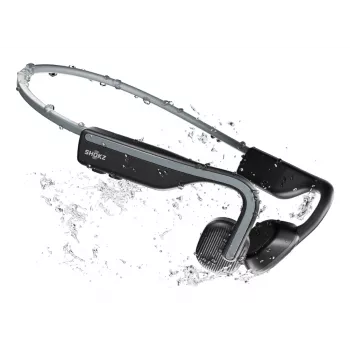 SHOKZ OpenMove austiņas, bezvadu, kakla siksnas, sportam, Bluetooth, pelēkas