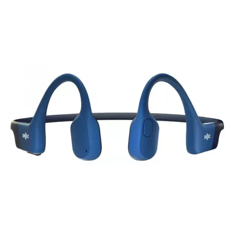 Bezvadu sporta austiņas ar kakla siksnu Shokz OpenRun — kaulu vadītspēja, Bluetooth, 20–20000 Hz, 33 m, zilas
