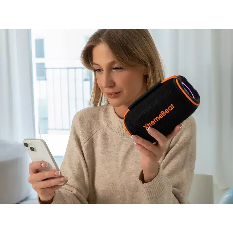 Stereo portatīvais skaļrunis TRACER XtremeBeat TWS — 15 W, IPX6, Bluetooth 5.3, 6 h, AUX/USB, mikrofons