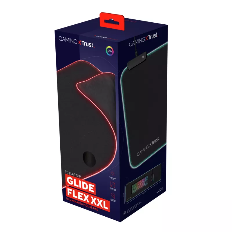Trust GXT 764 Glide-Flex XXL spēļu peļu paliktnis, melns