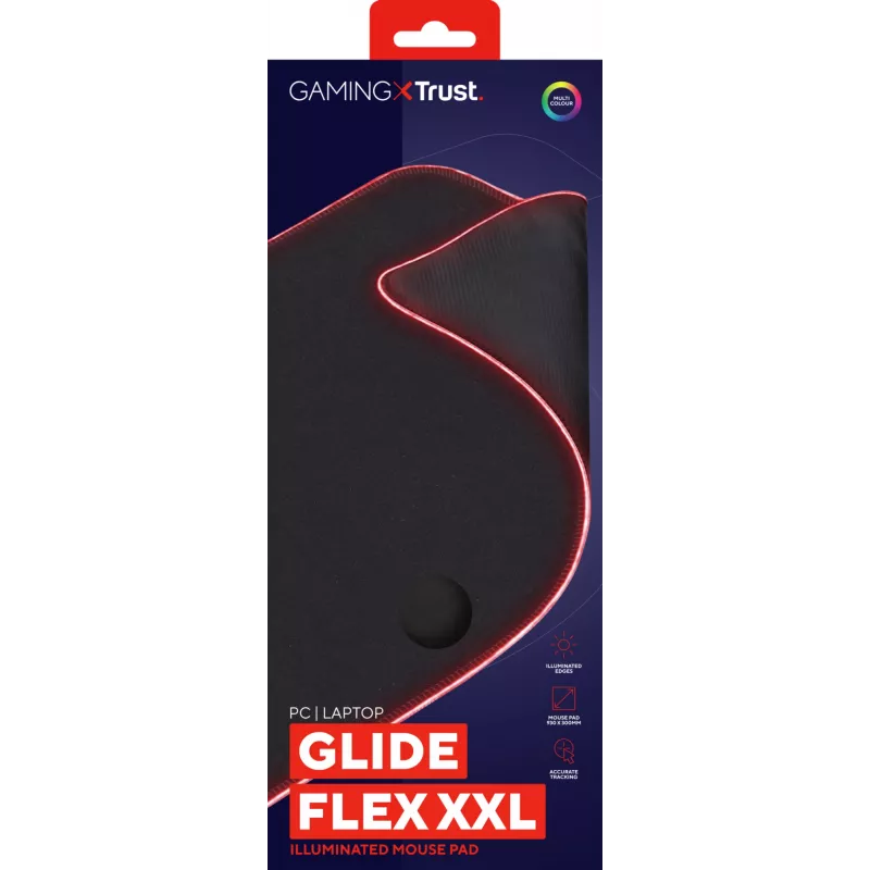 Trust GXT 764 Glide-Flex XXL spēļu peļu paliktnis, melns