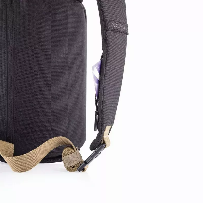 Pretlaupīšanas mugursoma XDDESIGN Bobby Sling — Melna, ūdensnecaurlaidīga, RFID kabatas, planšetdatora nodalījums, 4 L, 530 g
