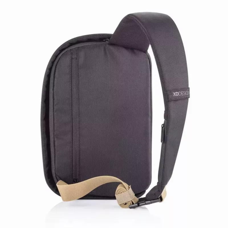 Pretlaupīšanas mugursoma XDDESIGN Bobby Sling — Melna, ūdensnecaurlaidīga, RFID kabatas, planšetdatora nodalījums, 4 L, 530 g