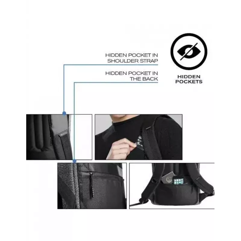 Casual mugursoma XDDESIGN Urban pelēka Fabric — 27 l, ūdensnecaurlaidīga, nodalījums 15,6 collu klēpjdatoram, TSA slēdzene