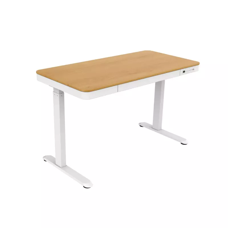 Tuckano elektriski regulējams galds ET119W-C balts/ozols