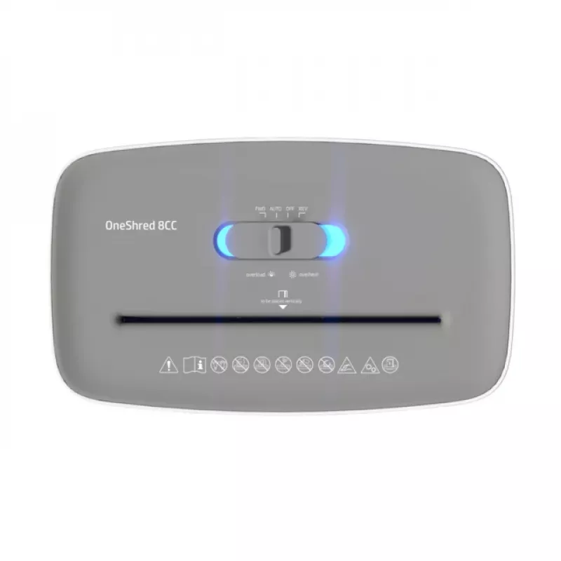 HP OneShred 8CC papīra smalcinātājs Daļiņu griešana 68 dB 22 cm Balts
