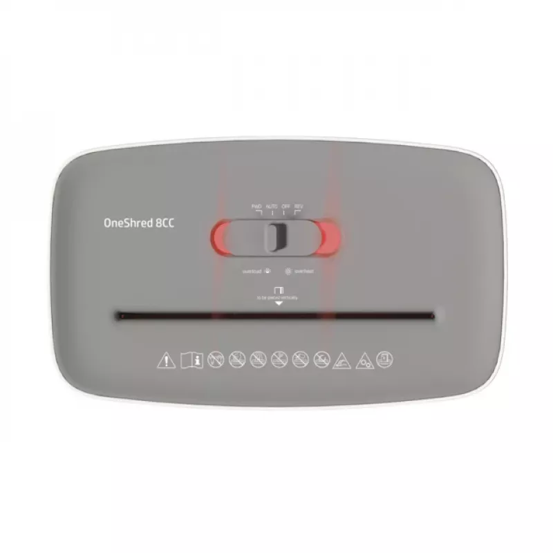HP OneShred 8CC papīra smalcinātājs Daļiņu griešana 68 dB 22 cm Balts