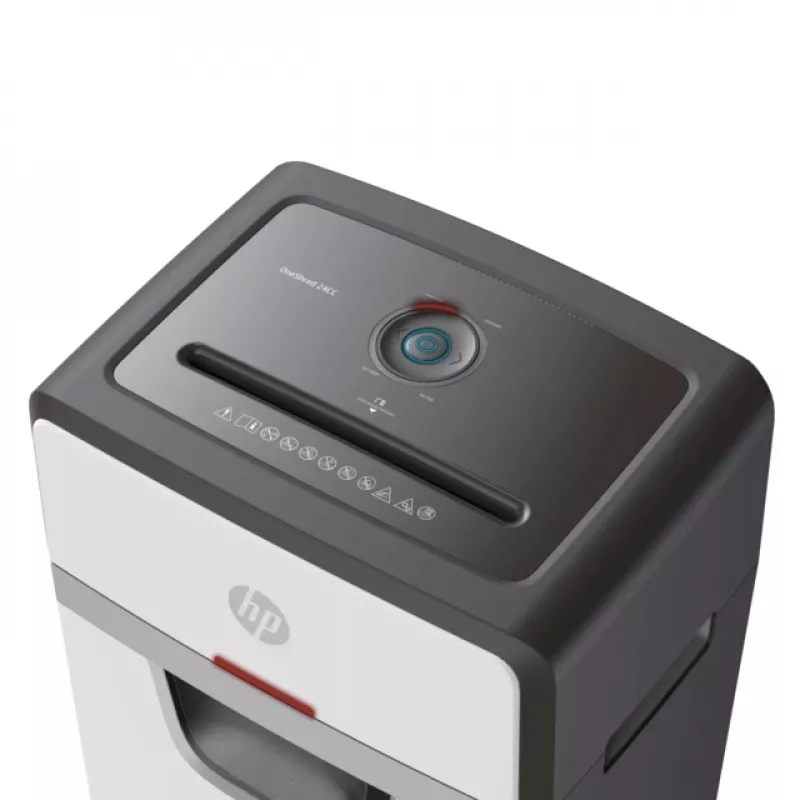 HP OneShred 24CC papīra smalcinātājs Daļiņveida griešana 65 dB 22 cm Balts, Melns