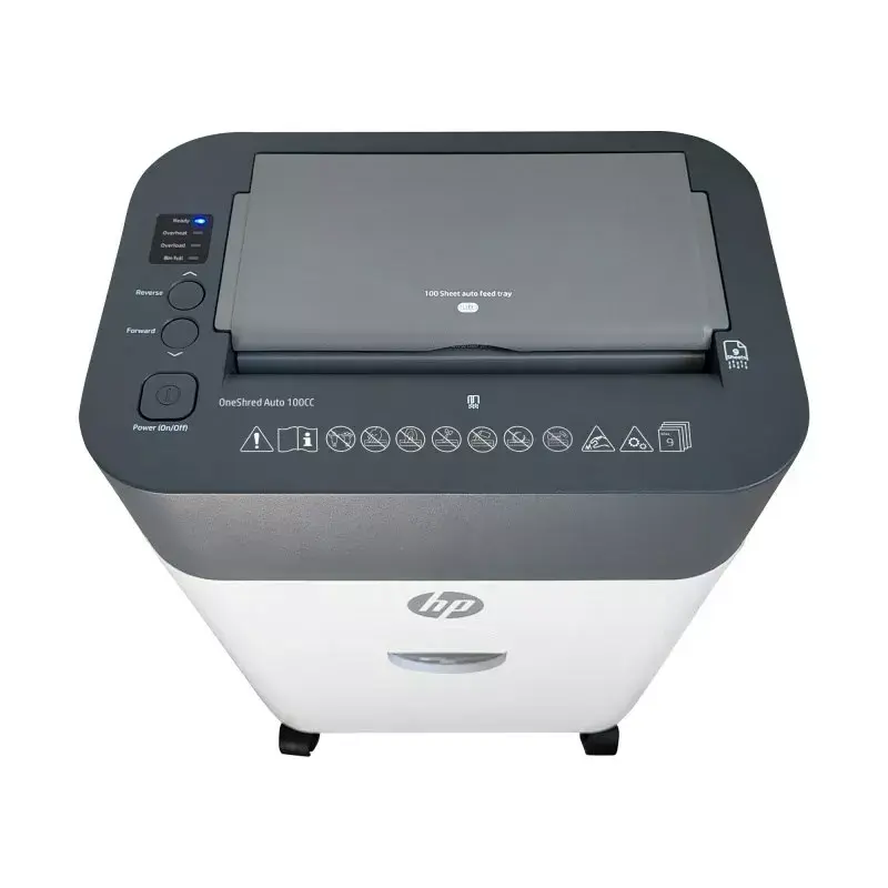 HP OneShred Auto 100CC papīra smalcinātājs Šķērssmalcināšana 68 dB 22 cm Balta