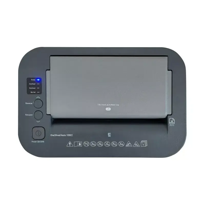 HP OneShred Auto 100CC papīra smalcinātājs Šķērssmalcināšana 68 dB 22 cm Balta