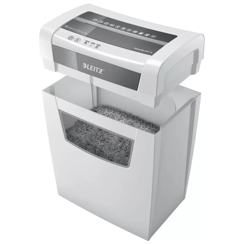 Leitz IQ Home Office dokumentu smalcinātājs P4, daļiņveida smalcināšana, 22 cm, 4 x 28 mm, 23 L, 225 loksnes, 58 dB