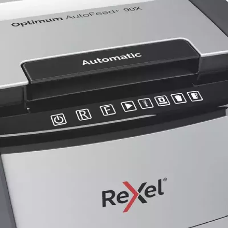 Rexel AutoFeed+ 90X papīra smalcinātājs Šķērssmalcināšana 55 dB Melns, Pelēks