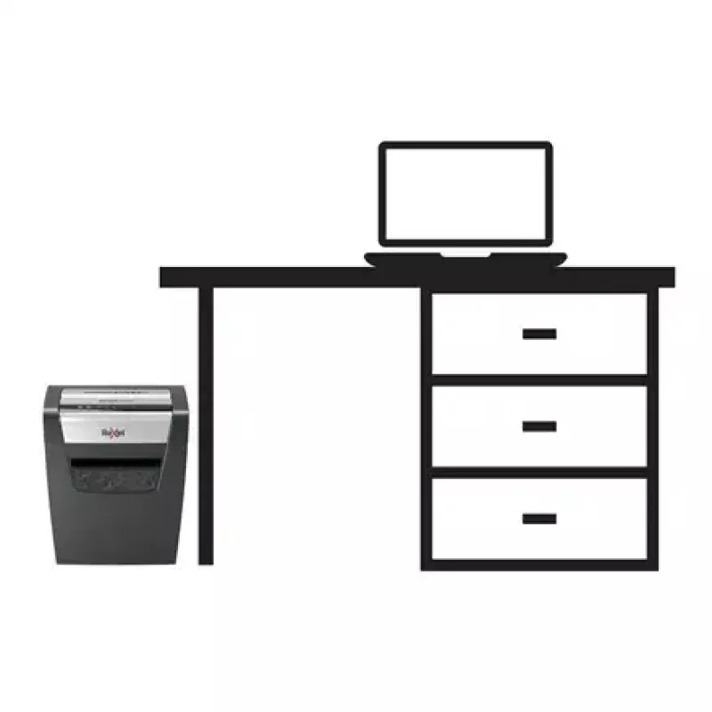 Papīra smalcinātājs REXEL Momentum X312 — daļiņu griešana P-3, 12 lapu ietilpība, 23 l tvertne, 5 x 42 mm
