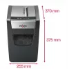Smalkinātājs REXEL Momentum X312-SL — daļiņu griezums 5 x 42 mm, 12 lapu ietilpība, 23 L grozs, pogu vadība