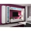 Stikla vitrīna Cama Meble VIGO 180, piestiprināma pie sienas, 1800×400×300 mm, balta/balti spīdīga