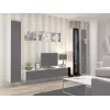 Stikla vitrīna cama meble VIGO 180 pie sienas stiprināma stikla vitrīna 1800×400×300 mm balta/melna glancēta