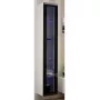 Stikla vitrīna cama meble VIGO 180 pie sienas stiprināma stikla vitrīna 1800×400×300 mm balta/melna glancēta