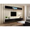 Vitrīnas skapis cama meble VIGO 90 — sienas stikla skapis 90×350×320 mm balts/melns spīdums