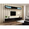 Vitrīnas skapis cama meble VIGO 90 — sienas stikla skapis 90×350×320 mm balts/melns spīdums