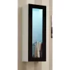 Vitrīnas skapis cama meble VIGO 90 — sienas stikla skapis 90×350×320 mm balts/melns spīdums