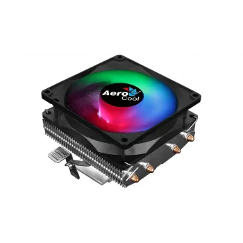 CPU dzesētājs AEROCOOL Air Frost 4 — 4 siltuma caurules, 90 mm ventilators, TDP 125 W, alumīnija ribas, melns