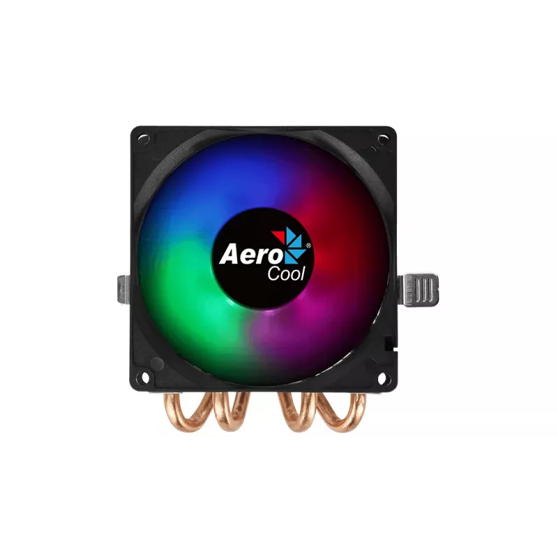 CPU dzesētājs AEROCOOL Air Frost 4 — 4 siltuma caurules, 90 mm ventilators, TDP 125 W, alumīnija ribas, melns