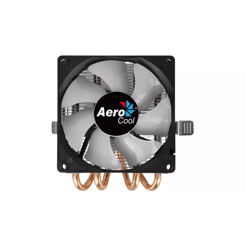 CPU dzesētājs AEROCOOL Air Frost 4 — 4 siltuma caurules, 90 mm ventilators, TDP 125 W, alumīnija ribas, melns