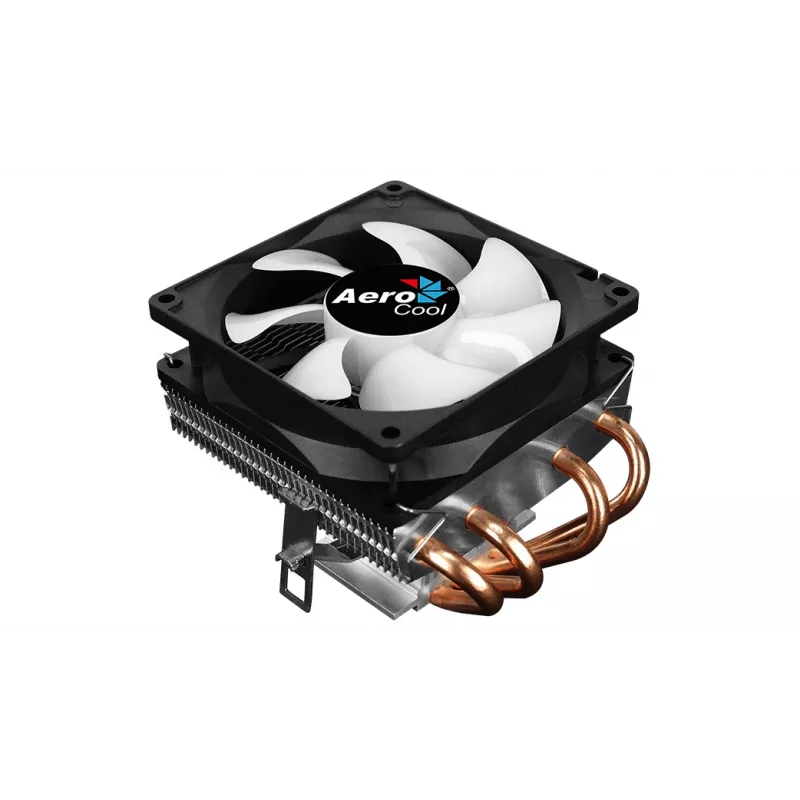 CPU dzesētājs AEROCOOL Air Frost 4 — 4 siltuma caurules, 90 mm ventilators, TDP 125 W, alumīnija ribas, melns