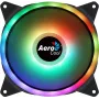 Aerocool DUO14 PC ventilators 14cm ARGB LED dubultā gredzena pretvibrācijas 6 kontaktu melns