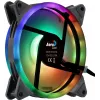 Aerocool DUO14 PC ventilators 14cm ARGB LED dubultā gredzena pretvibrācijas 6 kontaktu melns
