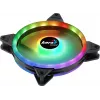 Aerocool DUO14 PC ventilators 14cm ARGB LED dubultā gredzena pretvibrācijas 6 kontaktu melns