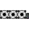 Aerocool MIRAGE12PRO Kit 3xFan PC 12cm ARGB 6 Pins Hub Silent Melns