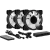 Aerocool MIRAGE12PRO Kit 3xFan PC 12cm ARGB 6 Pins Hub Silent Melns