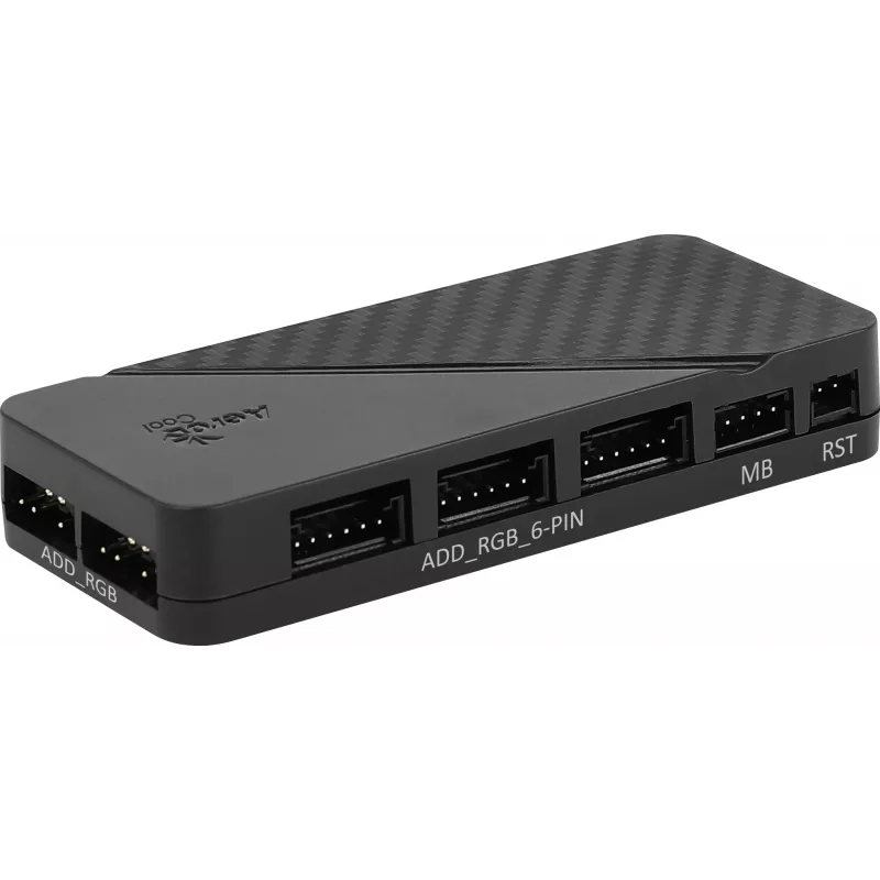 Aerocool MIRAGE12PRO Kit 3xFan PC 12cm ARGB 6 Pins Hub Silent Melns