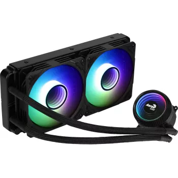 Aerocool MIRAGEL240 CPU Liquid Cooled 2x 12cm ARGB Fan TDP 400W Melns